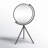 Hatch Matte Black Round  Tabletop Mirror on Metal Tripod