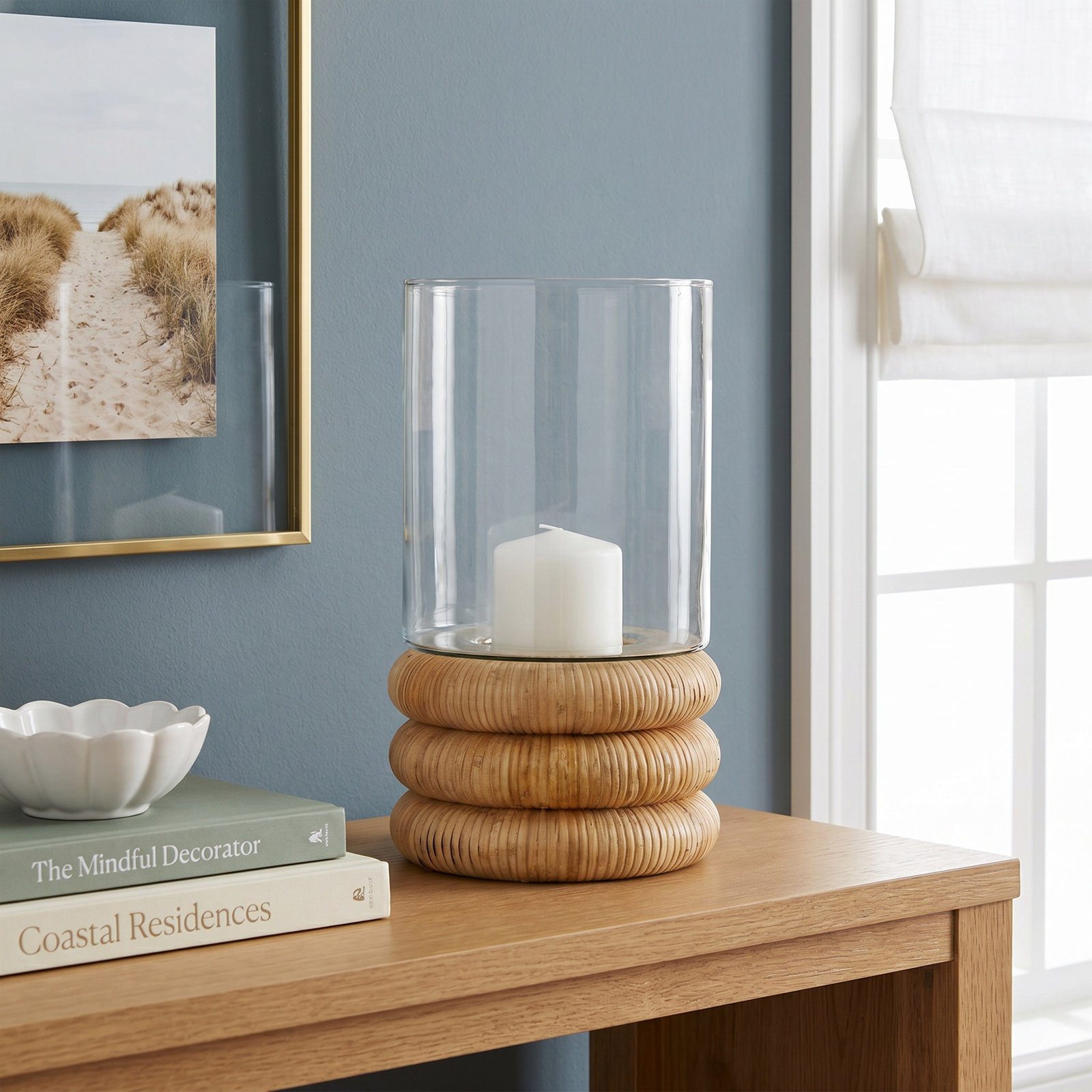 Glass Hurricane Lamp Sculpture