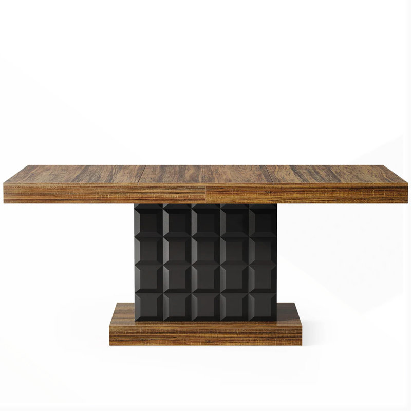 Modern Rectangular Kitchen and Dining Table with Geometric Base