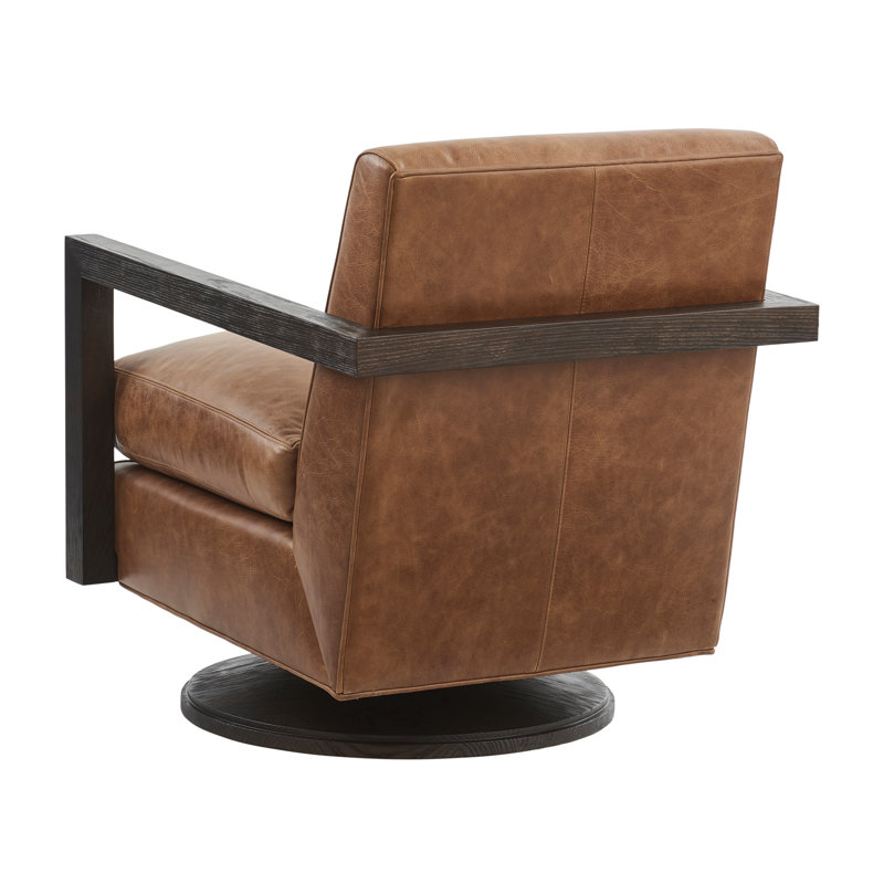Chaise pivotante en cuir Willa, Flèche