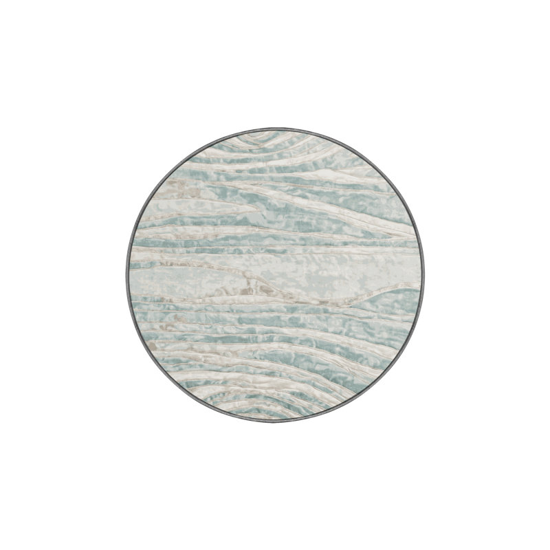 Machine Washable Gray Area Rug, Round 7'