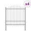 Clôture de jardin vidaXL 4 pièces grise 66,93 x 84,65 po en acier thermolaqué