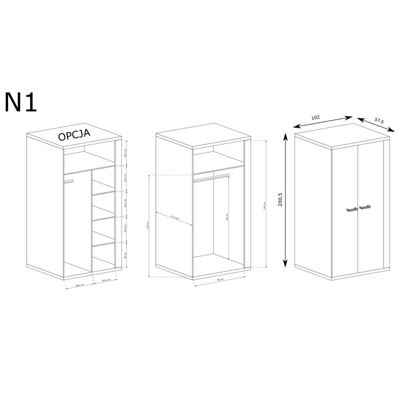 2 Door Laminate Wardrobe
