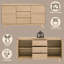 Desserte Chic Oak - Améliorez votre salle à manger. Glissières latérales en métal pour un fonctionnement fluide. Tiroir doublé de feutre. Fabriqué à partir d'éléments. Espace de rangement généreux. Chêne synthétique