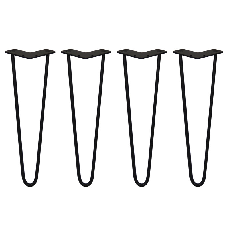 Downend Steel Table Leg, 40.64cm H x 11cm W x 8cm D, Black