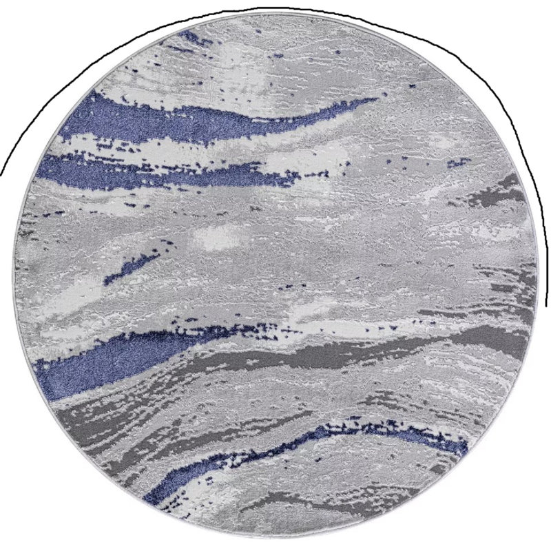 Abstract Shag Area Rug, Round 120 cm