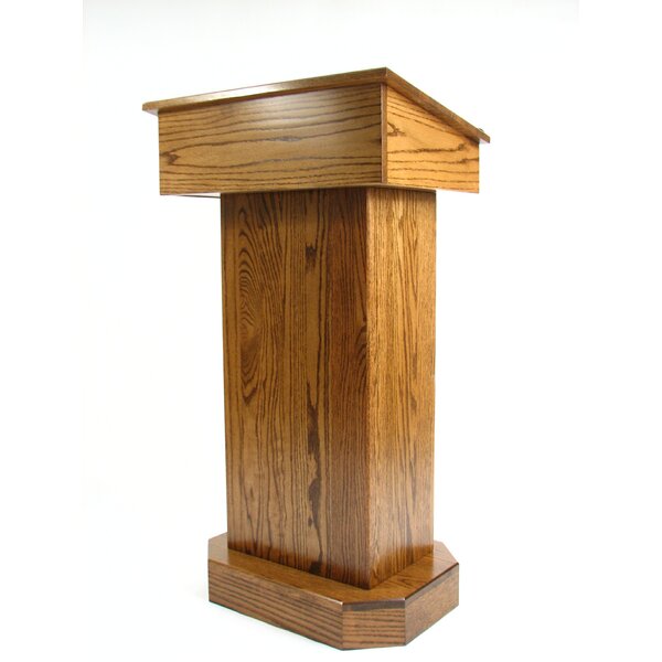 Executive Wood 44'' Solid Wood Full Podium with Wheels | Wayfair