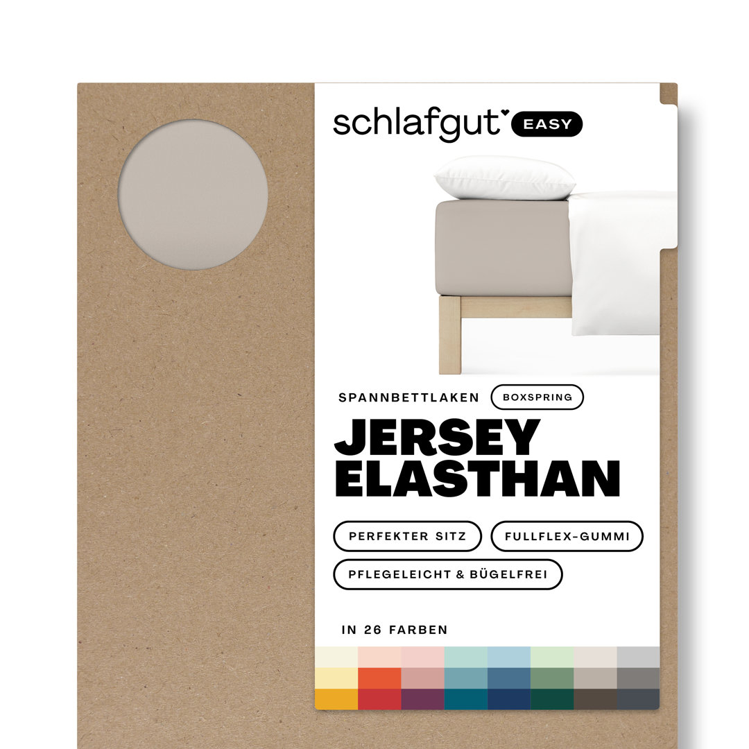 Jersey-Elasthan Spannbettlaken EASY für Boxspring 100% Baumwolle