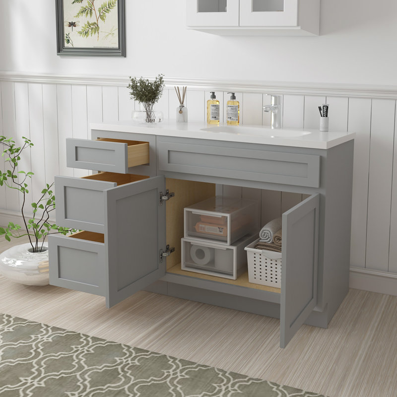 48'' Single Bathroom Vanity Base Only, Gray