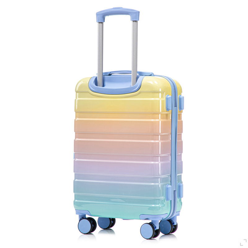 14 "/ 20" 2 pièces / ensemble dans une valise à roulettes pour PC, valise de cabine, avec dégradé de couleurs et serrure à combinaison