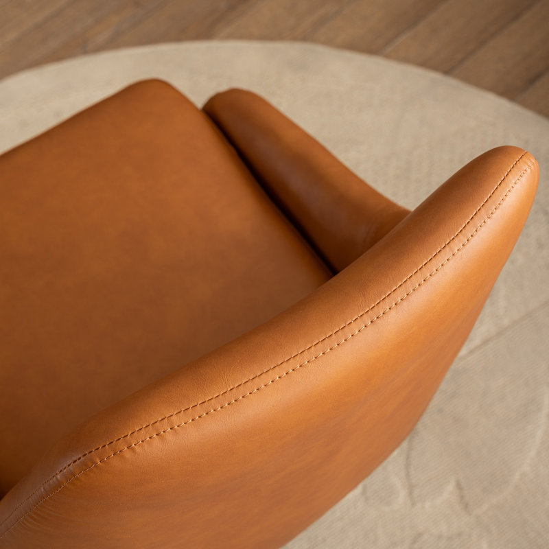 Chaise de bureau Vanora, Similicuir brun