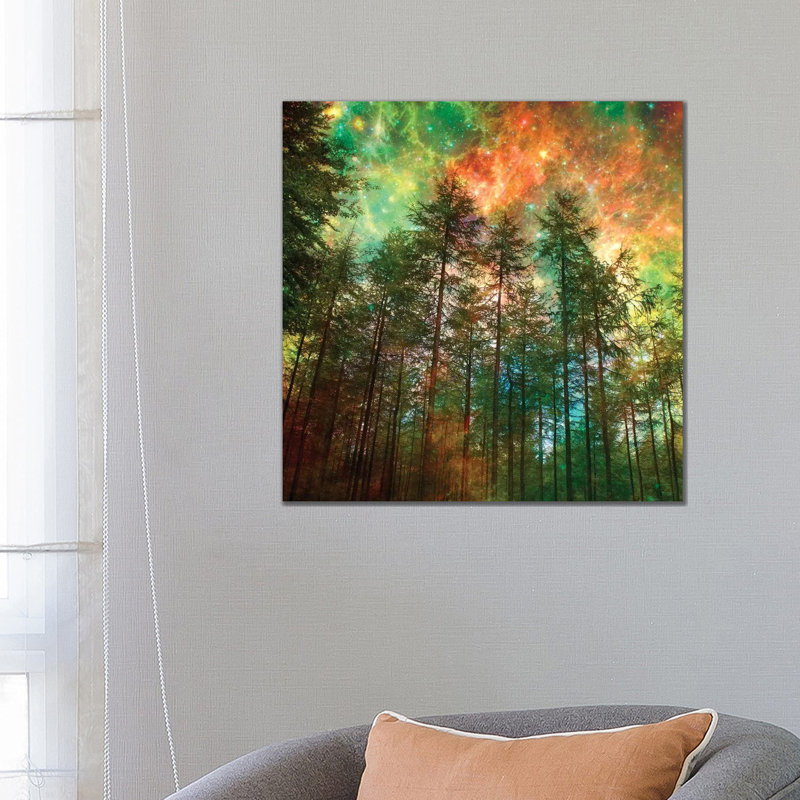 Fiery Forest - Wrapped Canvas Painting, 66.04 cm H x 66.04 cm W x 1.91 cm D