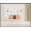 Meuble-lavabo mural 60 po avec lavabo en céramique blanche et tablettes de rangement, 2 portes à fermeture douce, contreplaqué écologique