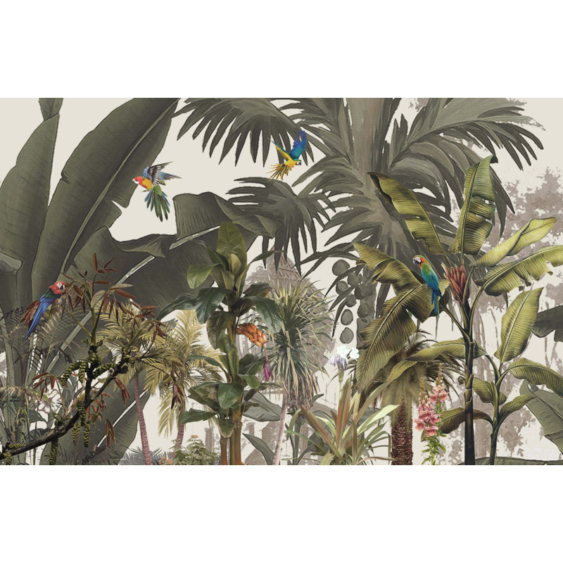 Papier peint amovible tropical exotique, L 98,04 po x l 150 po
