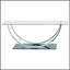 Table basse rectangulaire en U en verre Amelia, design moderne et spacieux pour des espaces de vie élégants.