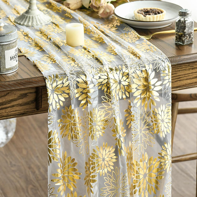 Chemin de table Dahlia Flower Gauze