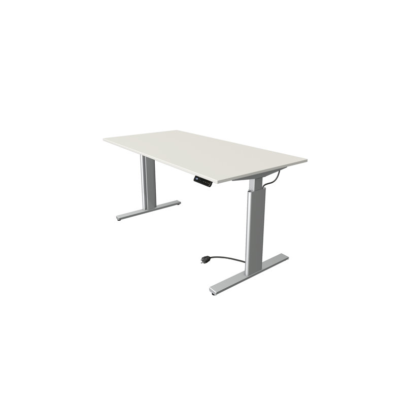 Thaler Adjustable Height Steel Standing Desk, 120cm H x 160cm W x 80cm D, White