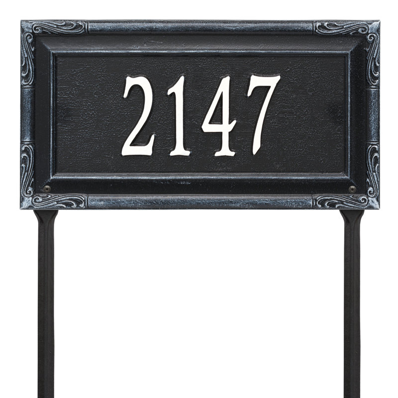 Plaque d'adresse sur 1 ligne Gardengate, Noir / Blanc, Oui