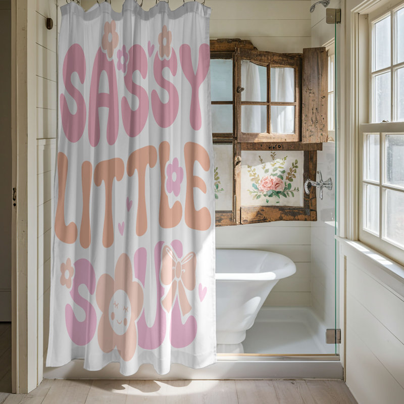 Rideau de douche 1 pièce Girl, H 74 po x l 71 po