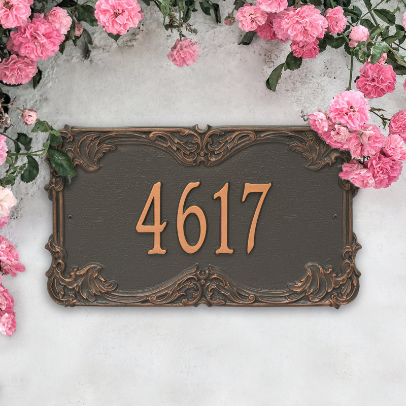 Signature Series 1-Line Wall Address Plaque, Forged Copper, Copper, Yes