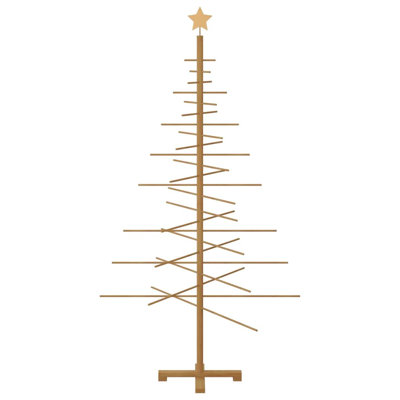 Wooden Christmas Tree with Stand Brown Bamboo