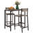 3 Piece Bar Table and Chairs, Industrial Dining Table Set for 2, Counter Height Kitchen Table with Bar stools