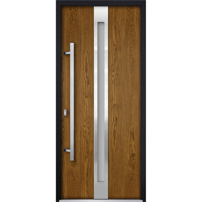 Porte d'entrée vitrée en métal 36 po x 80 po Deux