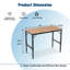 Établi réglable robuste de 48 po pour le garage, table d'atelier en bois d'hévéa avec patins en caoutchouc, poste de travail en bois franc, capacité de poids de plus de 2000 lb
