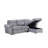 Ashton 96.5"W Gray Velvet Fabric Reversible Sleeper Sectional Sofa Chaise-1795924553