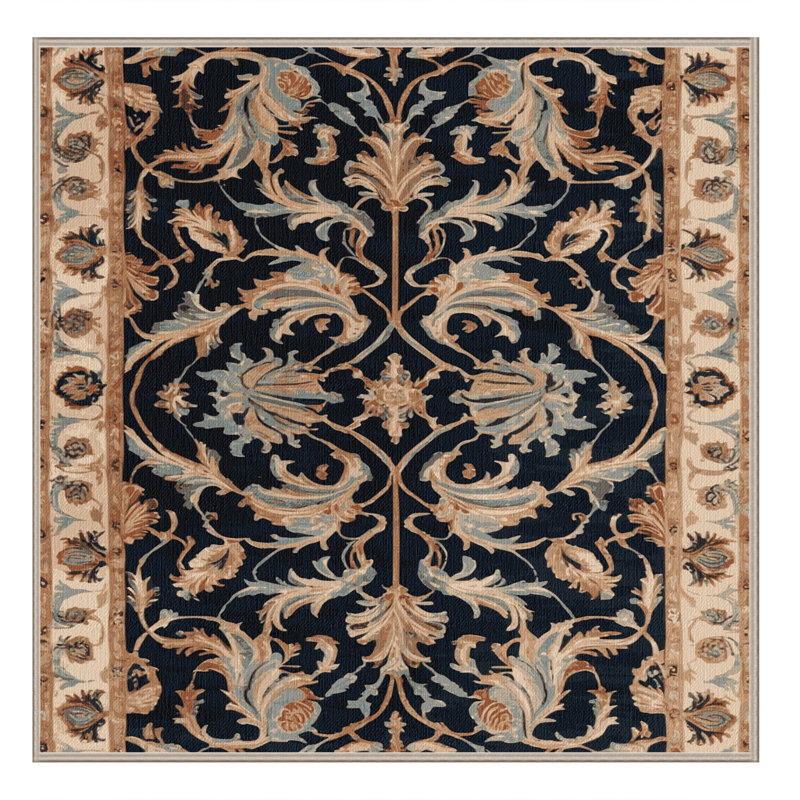 Tapis brun lavable à la machine, Carré 6 pi