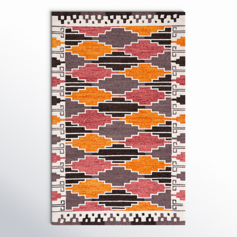 Tapis noir / rouille Rogan Drive 913, Rectangle 5 pi x 8 pi