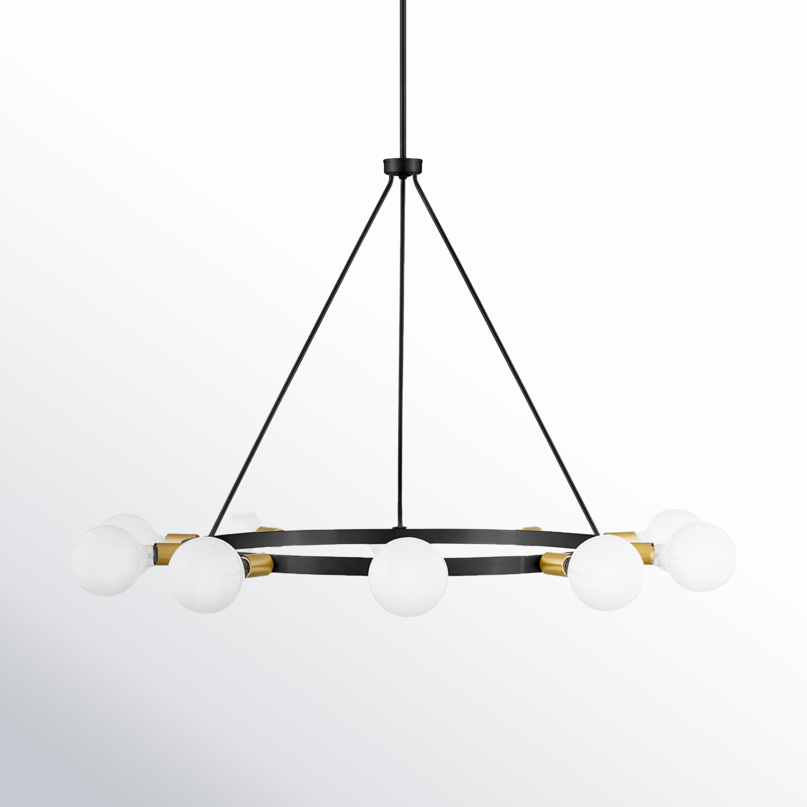 Carolee 10 - Light Metal Dimmable Chandelier, Black