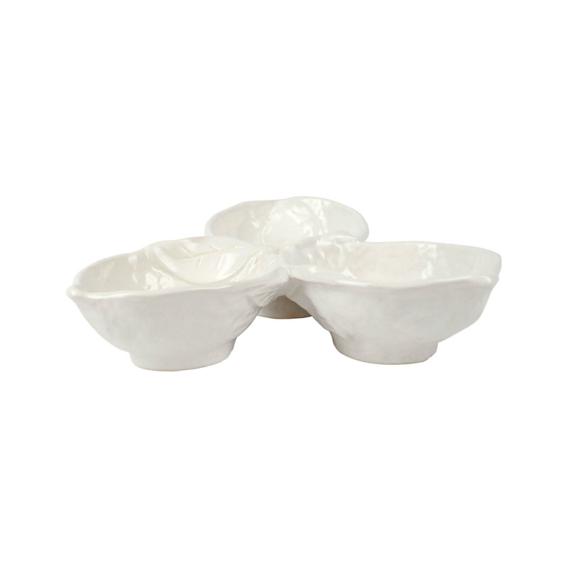 Limoni Handmade Terra Bianca Divided Serving Dish