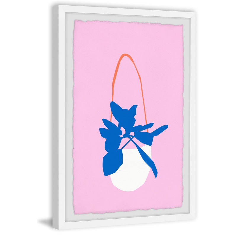 White Hanging Pot - Single Picture Frame Painting, 30cm H x 20cm W