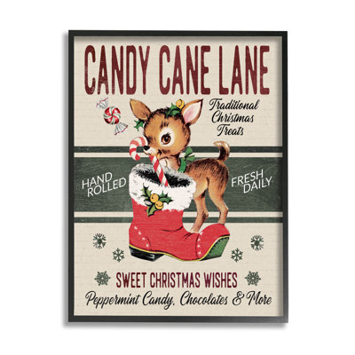 " Candy Cane Lane Vintage Reindeer Boot "