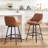 Janayshia Modern Industrial Swivel Upholstered 25.6'' Faux Leather Counter Stool with Metal Frame-1484961770-1524620432