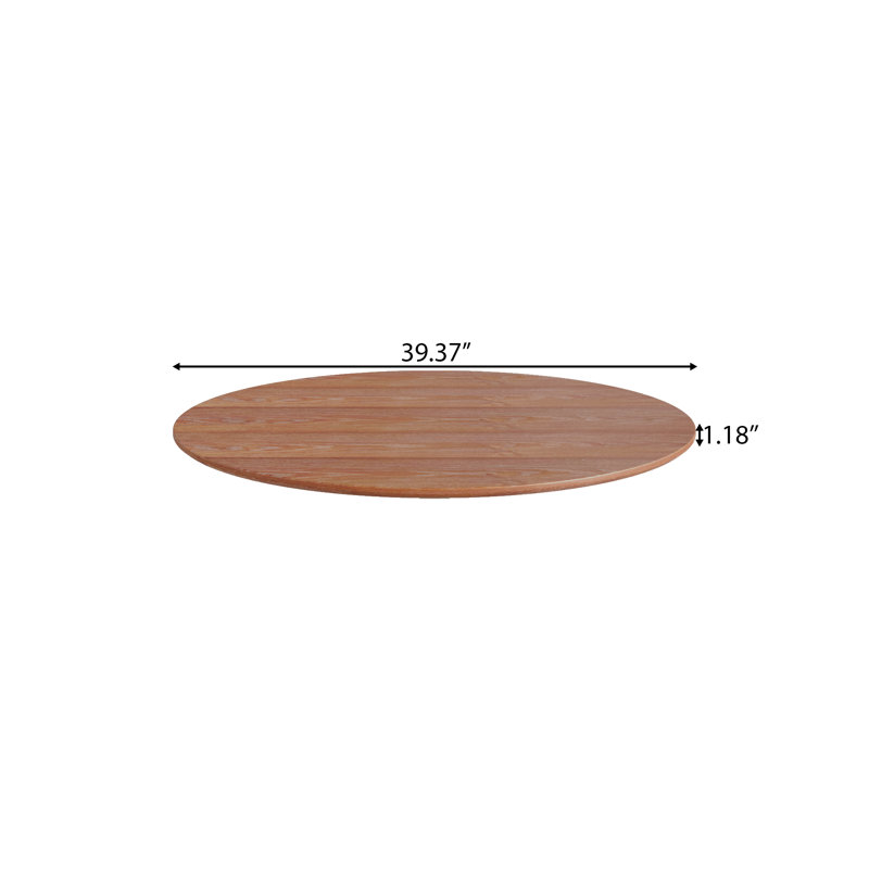 Plateau de table rond en bois massif, Brun, H 1,2 po x L 39,37 po x l 39,37 po, Rond