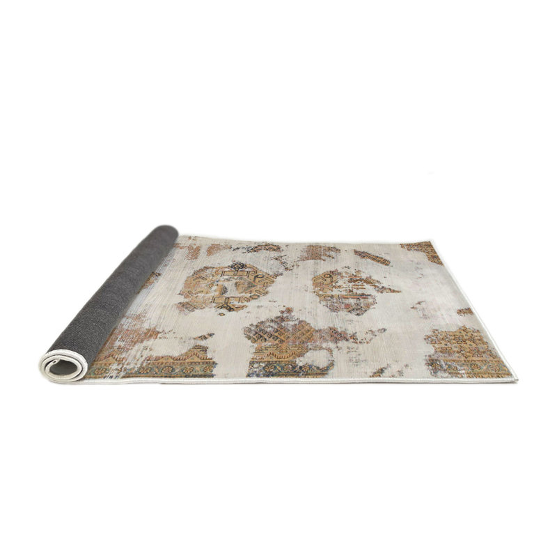 Tapis décoratif multicolore à motif abstrait, Rond 5 pi