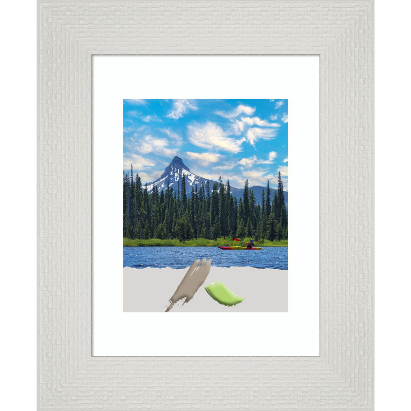 Verney Picture Frame with Mat, White, 11" x 14"