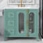 Meuble-lavabo de 36 pouces avec lavabo en céramique, armoire de rangement de salle de bain avec 3 tiroirs, 2 portes et 2 tablettes latérales ouvertes, style rétro-810627611
