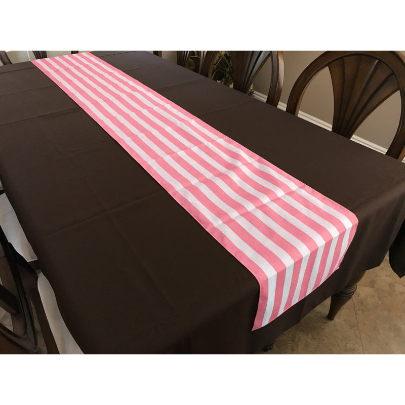 Stripes Print Table Runner, 90" Runner, Pink, 24"
