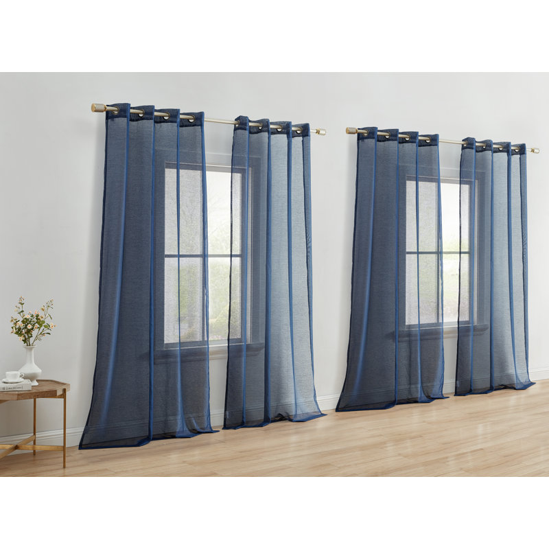 Sudley Sheer Curtain, Navy Blue, 54" W x 84" L