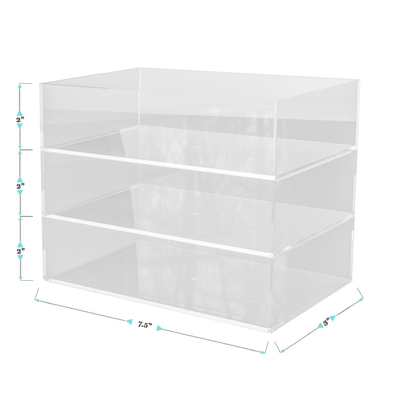 Plateaux de rangement empilables en plastique Martha Stewart Brody, H 2 po x l 3 po x P 7,5 po