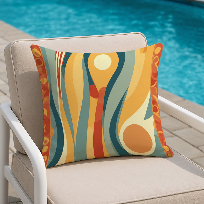 Groovy Curl Indoor And Outdoor Pillow, Square 20"