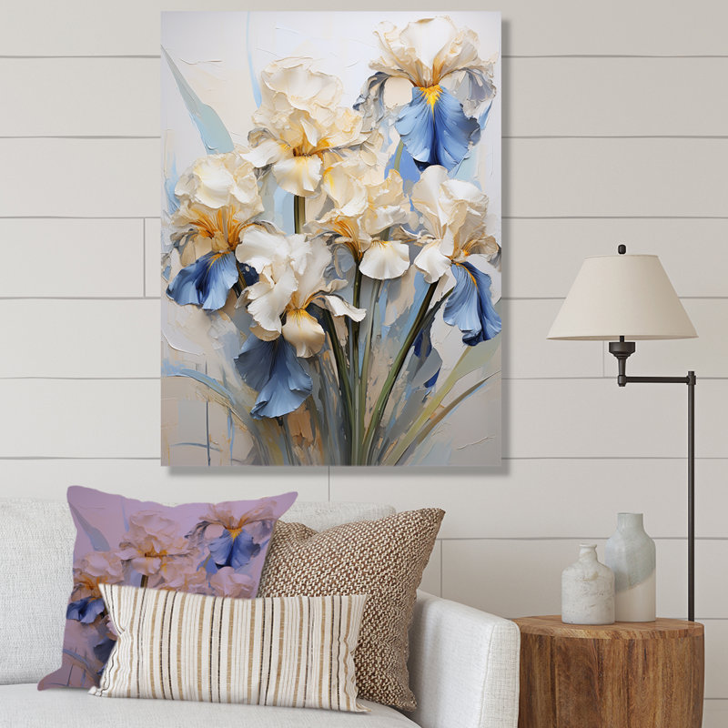 Minimalisme Irises Melody II sur toile, Toile tendue, H 40 po x l 30 po x P 1,5 po