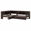 Lit plateforme en L avec lit gigogne, tiroirs de rangement et tablettes-1194377061