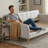 Elegant Linen Upholstered Daybed With Armrests - Versatile Sofa And Guest Bed Combo-1653488313-1653488312