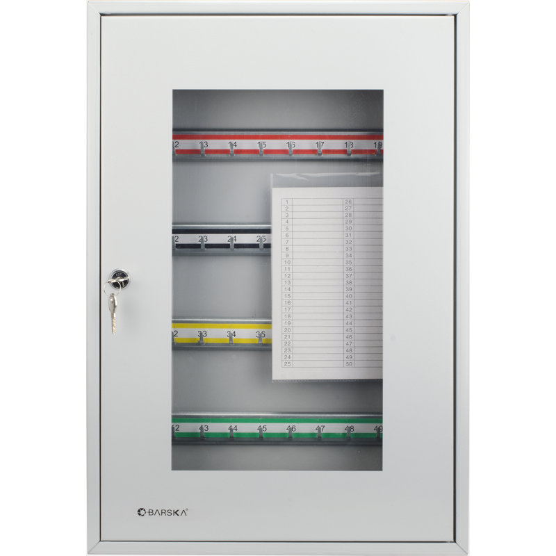50 KEY ADJUSTABLE LOCK BOX GRAY W/GLASS DOOR GREY