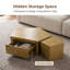 Rangement de tables basses et de cocktail, ensemble moderne en MDF doré pour la maison