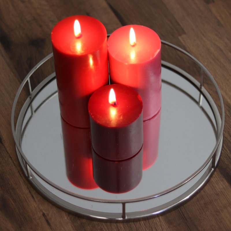 Unscented Scented Pillar Candle, Red